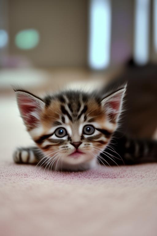 Mommy cat hitting kitten rolling on it's back